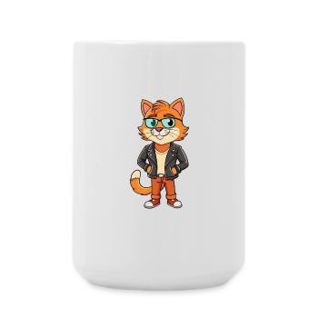 Foldex Funny Cartoon Kawaii Veste Lunettes de soleil - Grande tasse 440 ml - blanc - Devant