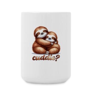 paresseux paresseux câlins cadeau - Grande tasse 440 ml - blanc - Devant