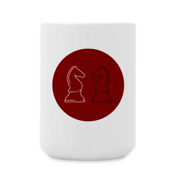 Schach 2Springer - Große Tasse 440 ml - Weiß - Vorne