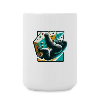 Bouldern Gorilla Geschenk - Große Tasse 440 ml - Weiß - Vorne