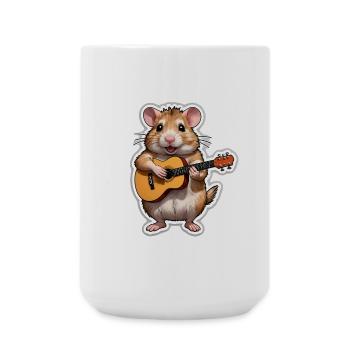 Hamster spielt Gitarre - Große Tasse 440 ml - Weiß - Vorne