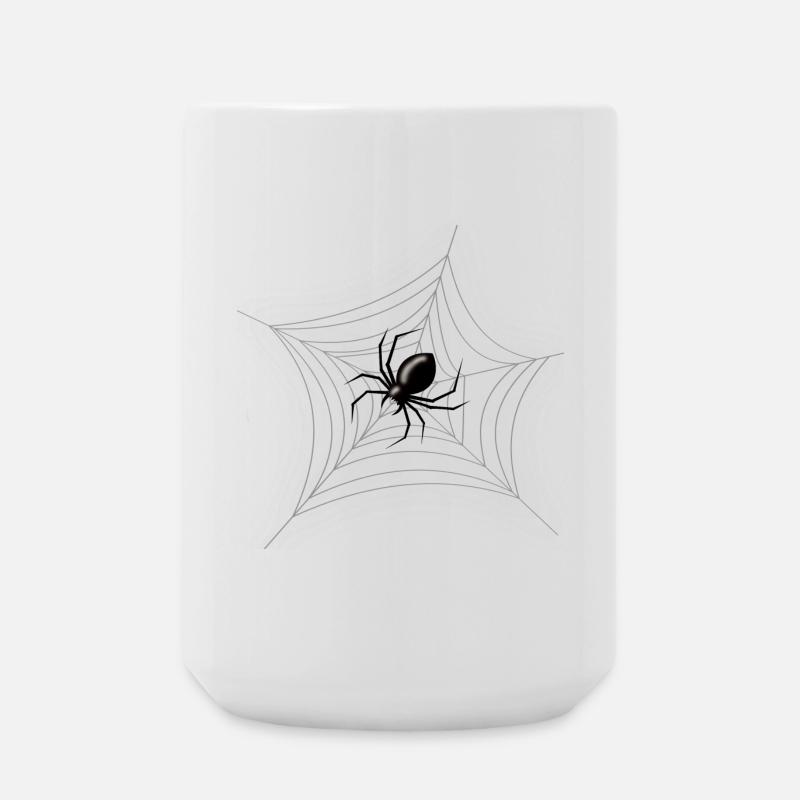 Scary Halloween Spider in its Web - Large Mug 440 ml - white