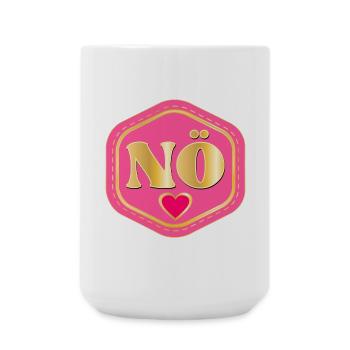 NEIN NÖ - ABSAGE MIT HERZ - Große Tasse 440 ml - Weiß - Vorne