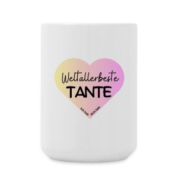 Weltallerbeste Tante- Ich hab dich lieb! - Große Tasse 440 ml - Weiß - Vorne