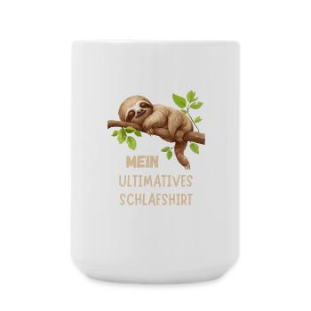 Mein Ultimatives Faultier Schlafshirt Tier Pyjama - Große Tasse 440 ml - Weiß - Vorne