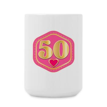 50e anniversaire - FIFTY - Grande tasse 440 ml - blanc - Devant