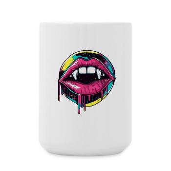 Vampire Lips Halloween 90s Vaporwave - Large Mug 440 ml - white - Front