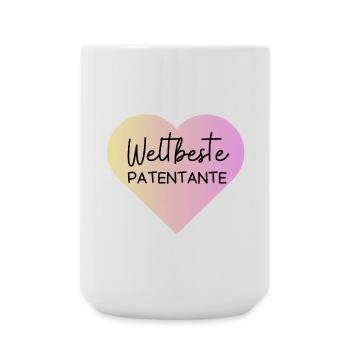 Weltbeste Patentante! Personalisierbar - Große Tasse 440 ml - Weiß - Vorne