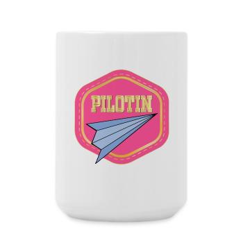 LUFTFAHRT PILOTIN - PAPIERFLIEGER - Große Tasse 440 ml - Weiß - Vorne