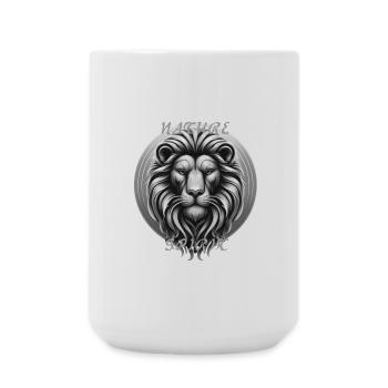 Majestätischer Löwe mit Schriftakzent - Große Tasse 440 ml - Weiß - Vorne