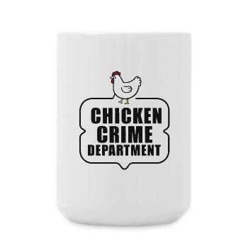 Chicken Crime Department Badge - Große Tasse 440 ml - Weiß - Vorne