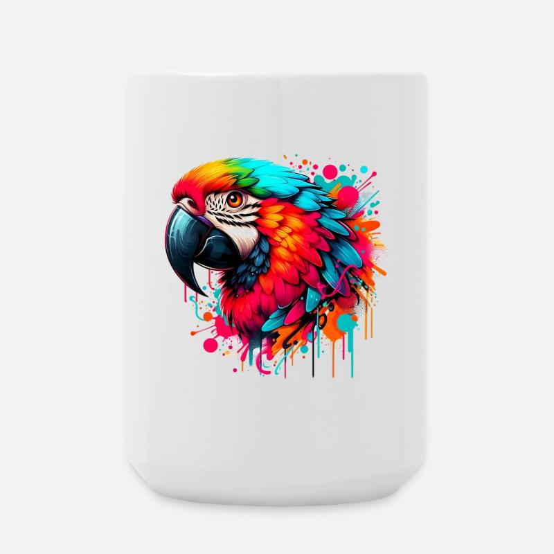 Papagei - Große Tasse 440 ml - Weiß