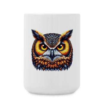 Eule - Große Tasse 440 ml - Weiß - Vorne