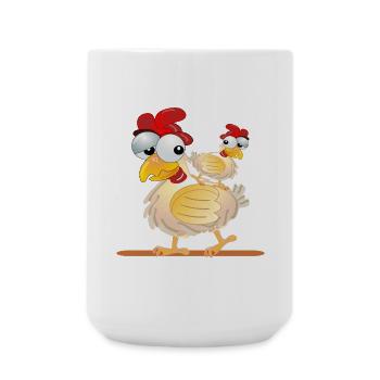 CHICKENS COSTUMES COUPLES - Large Mug 440 ml - white - Front