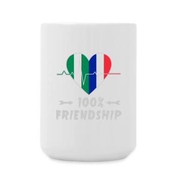Nigeria und Frankreich 100% Freundschaft - Große Tasse 440 ml - Weiß - Vorne