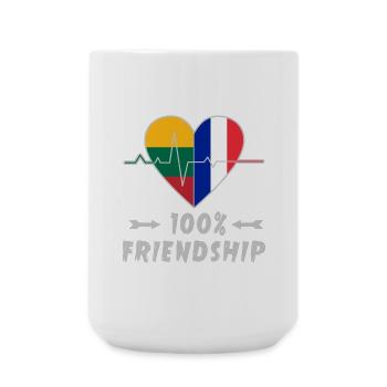 Lithuania and France 100% friendship - Large Mug 440 ml - white - Front