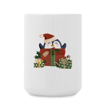 Le pingouin vous souhaite un joyeux Noël - Grande tasse 440 ml - blanc - Devant