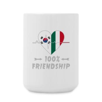100 % amitié entre la Corée du Sud et l'Italie - Grande tasse 440 ml - blanc - Devant