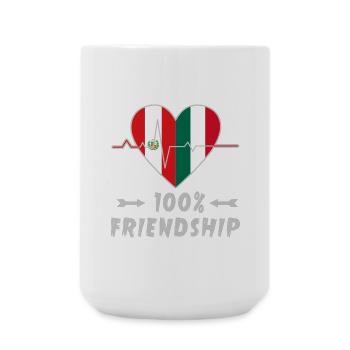 Peru and Italy 100% friendship - Large Mug 440 ml - white - Front