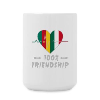 Cameroon and Italy 100% friendship - Large Mug 440 ml - white - Front