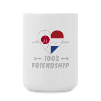 Japan and the Netherlands 100% friendship - Large Mug 440 ml - white - Front