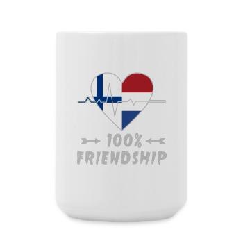 Finland and the Netherlands 100% friendship - Large Mug 440 ml - white - Front