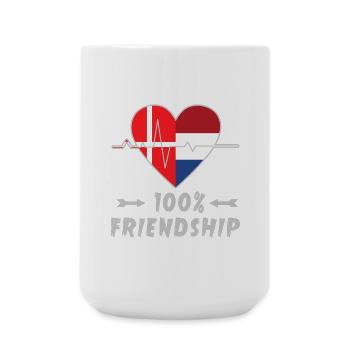 Denmark and Netherlands 100% friendship - Large Mug 440 ml - white - Front