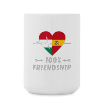 Ungarn und Spanien 100% Freundschaft - Große Tasse 440 ml - Weiß - Vorne