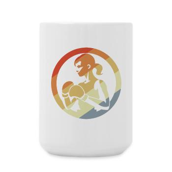 Retro Boxerin - Große Tasse 440 ml - Weiß - Vorne