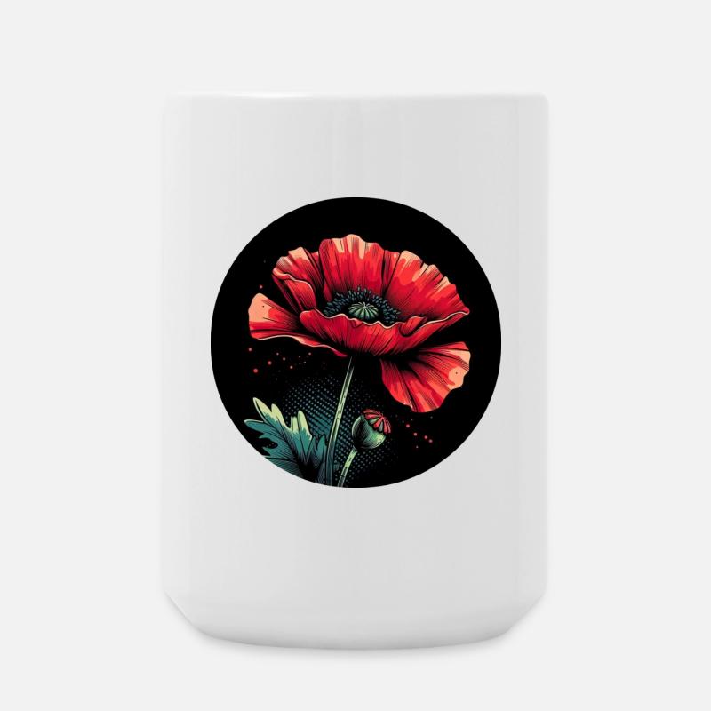 Mohnblume rot - Große Tasse 440 ml - Weiß