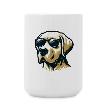 Labrador Head mit Sonnenbrille - Große Tasse 440 ml - Weiß - Vorne