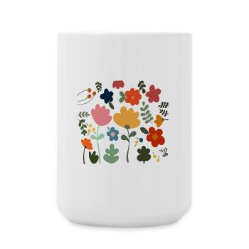 Flower Power Blumen Design - Floral Hippie Style - Große Tasse 440 ml - Weiß - Vorne