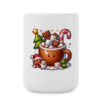 Délices au cacao – de beaux rêves de Noël ! - Grande tasse 440 ml - blanc - Devant