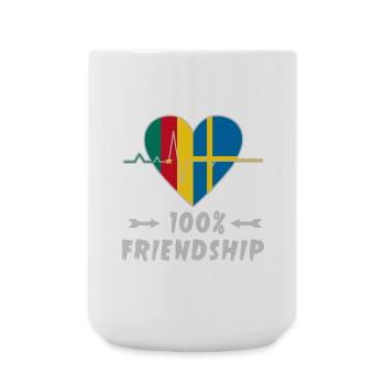 Cameroon and Sweden 100% friendship - Large Mug 440 ml - white - Front