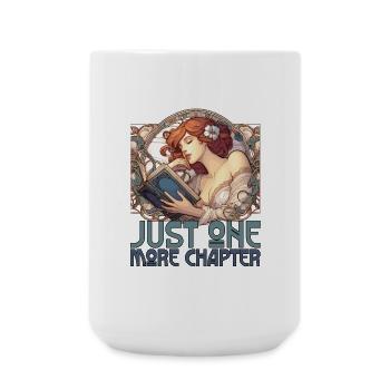Kapitel Buch Bücher schöne Frau Lesen Geschenk - Große Tasse 440 ml - Weiß - Vorne