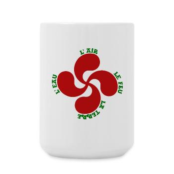 Lauburu rouge - croix basque et signification - Grande tasse 440 ml - blanc - Devant