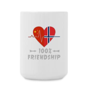 China and Norway 100% friendship - Large Mug 440 ml - white - Front