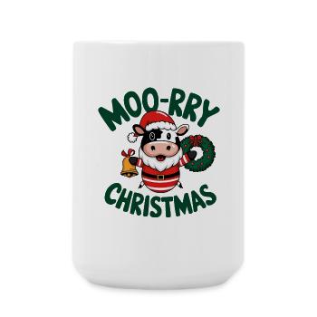 Festliches Kuh Santa Weihnachtsdesign - Große Tasse 440 ml - Weiß - Vorne