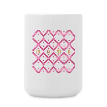 SCHRIFTZUG MAMA HERZEN - Große Tasse 440 ml - Weiß - Vorne