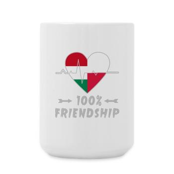 Ungarn und Polen 100% Freundschaft - Große Tasse 440 ml - Weiß - Vorne