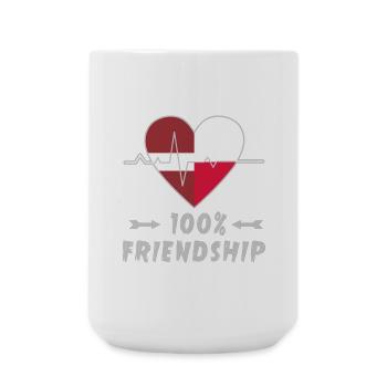 Latvia and Poland 100% friendship - Large Mug 440 ml - white - Front