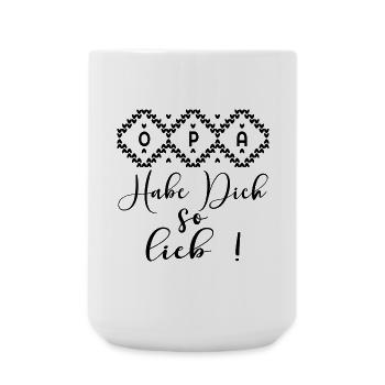 OPA HABE DICH SO LIEB - HERZ - Große Tasse 440 ml - Weiß - Vorne
