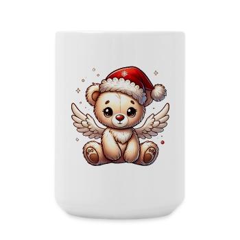 Teddybär Engel-süßer Begleiter der Weihnachtszeit - Große Tasse 440 ml - Weiß - Vorne