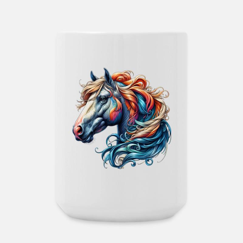 Cheval - Grande tasse 440 ml - blanc