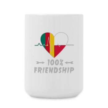 Cameroon and Poland 100% friendship - Large Mug 440 ml - white - Front