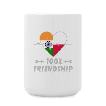 India and Poland 100% friendship - Large Mug 440 ml - white - Front