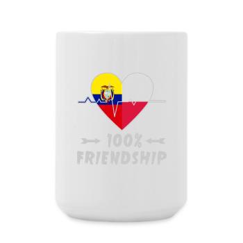 L'Equateur et la Pologne : amitié à 100 % - Grande tasse 440 ml - blanc - Devant