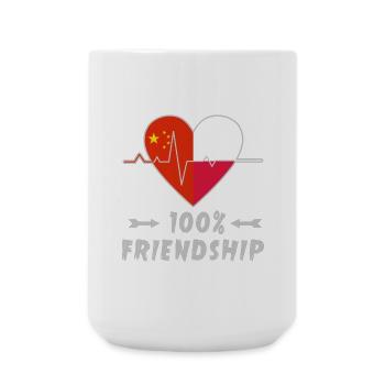 China and Poland 100% friendship - Large Mug 440 ml - white - Front