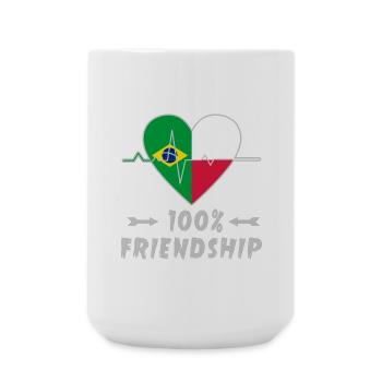 Brazil and Poland 100% friendship - Large Mug 440 ml - white - Front