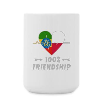 Ethiopia and Poland 100% friendship - Large Mug 440 ml - white - Front
